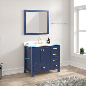 Blossom Geneva Single Sink Freestanding Bathroom Vanity With Countertop, 36", Blue
