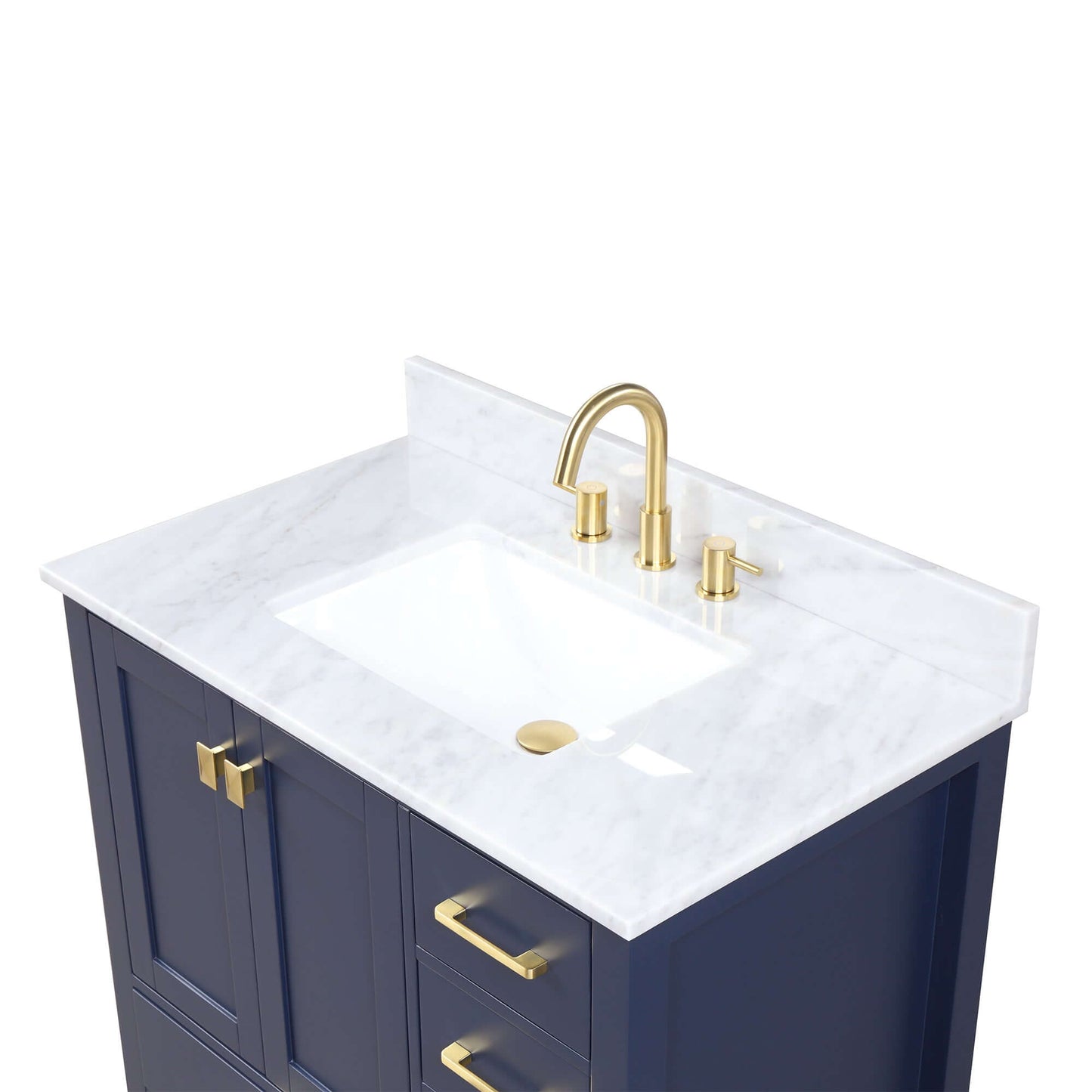 Blossom Geneva Single Sink Freestanding Bathroom Vanity With Countertop, 36", Blue