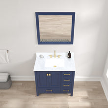 Load image into Gallery viewer, Blossom Geneva Freestanding Bathroom Vanity With Countertop, Undermount Sink &amp; Mirror, 36&quot;, Blue