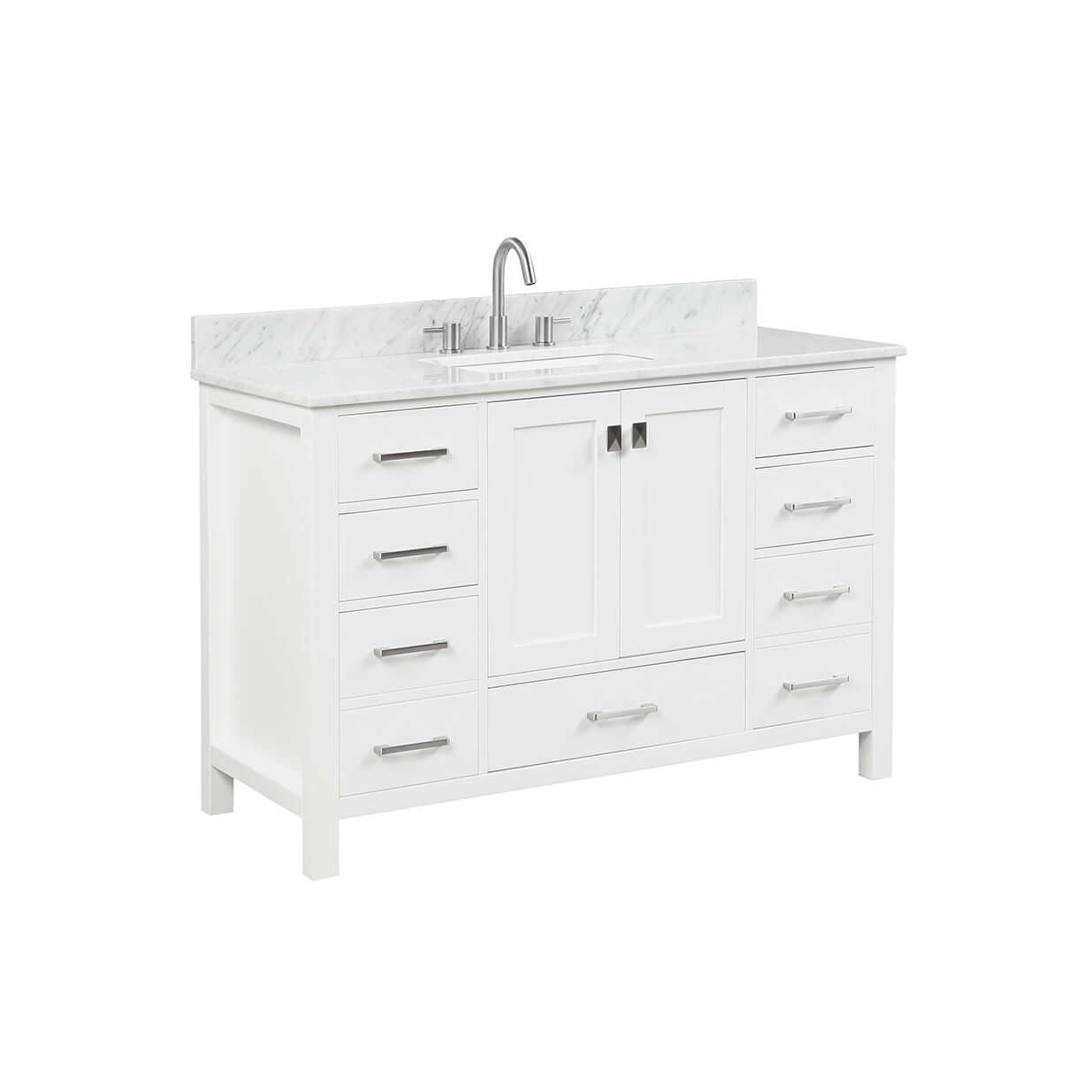 Blossom Geneva Single Sink Freestanding Bathroom Vanity With Countertop, 48", White