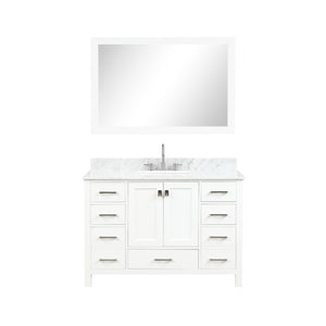 Blossom Geneva Freestanding Bathroom Vanity With Countertop, Undermount Sink & Mirror, 48", White