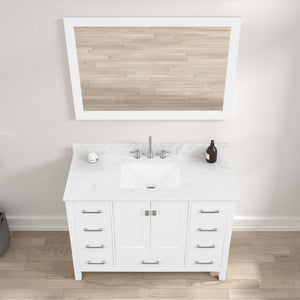 Blossom Geneva Freestanding Bathroom Vanity With Countertop, Undermount Sink & Mirror, 48", White