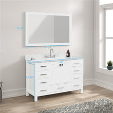Load image into Gallery viewer, Blossom Geneva Freestanding Bathroom Vanity With Countertop, Undermount Sink &amp; Mirror, 48&quot;, White