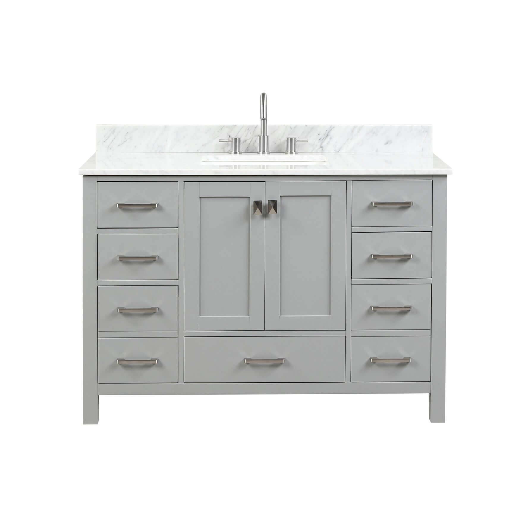 Blossom Geneva Single Sink Freestanding Bathroom Vanity With Countertop, 48", Gray