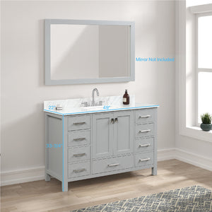 Blossom Geneva Single Sink Freestanding Bathroom Vanity With Countertop, 48", Gray
