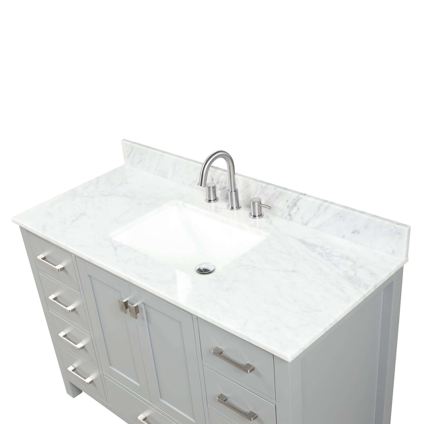 Blossom Geneva Single Sink Freestanding Bathroom Vanity With Countertop, 48", Gray