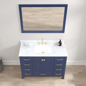 Blossom Geneva Single Sink Freestanding Bathroom Vanity With Countertop, 48", Blue