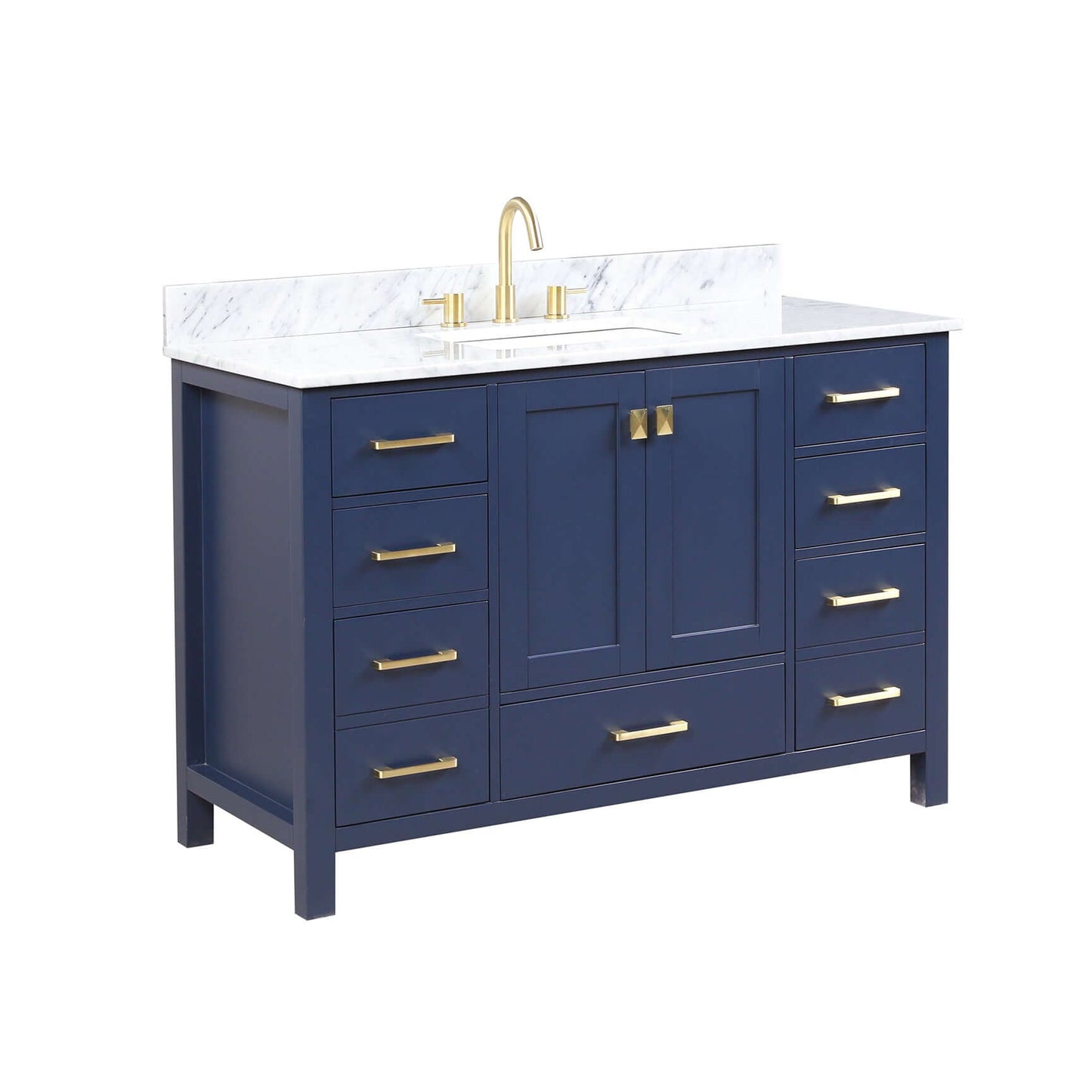 Blossom Geneva Single Sink Freestanding Bathroom Vanity With Countertop, 48", Blue