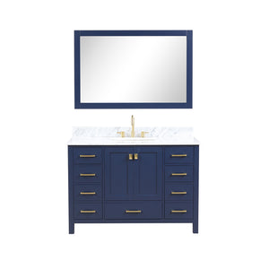 Blossom Geneva Freestanding Bathroom Vanity With Countertop, Undermount Sink & Mirror, 48", Blue