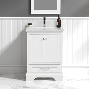 Blossom Copenhagen Freestanding Bathroom Vanity With Countertop & Undermount Sink, White, 24"