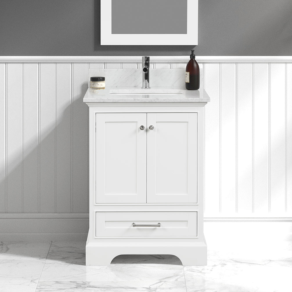 Blossom Copenhagen Freestanding Bathroom Vanity With Countertop & Undermount Sink, White, 24
