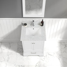 Load image into Gallery viewer, Blossom Copenhagen Freestanding Bathroom Vanity With Countertop &amp; Undermount Sink, White, 24&quot;