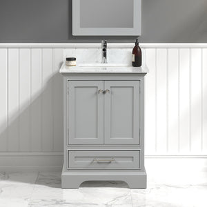 Blossom Copenhagen Freestanding Bathroom Vanity With Countertop & Undermount Sink, Gray, 24"