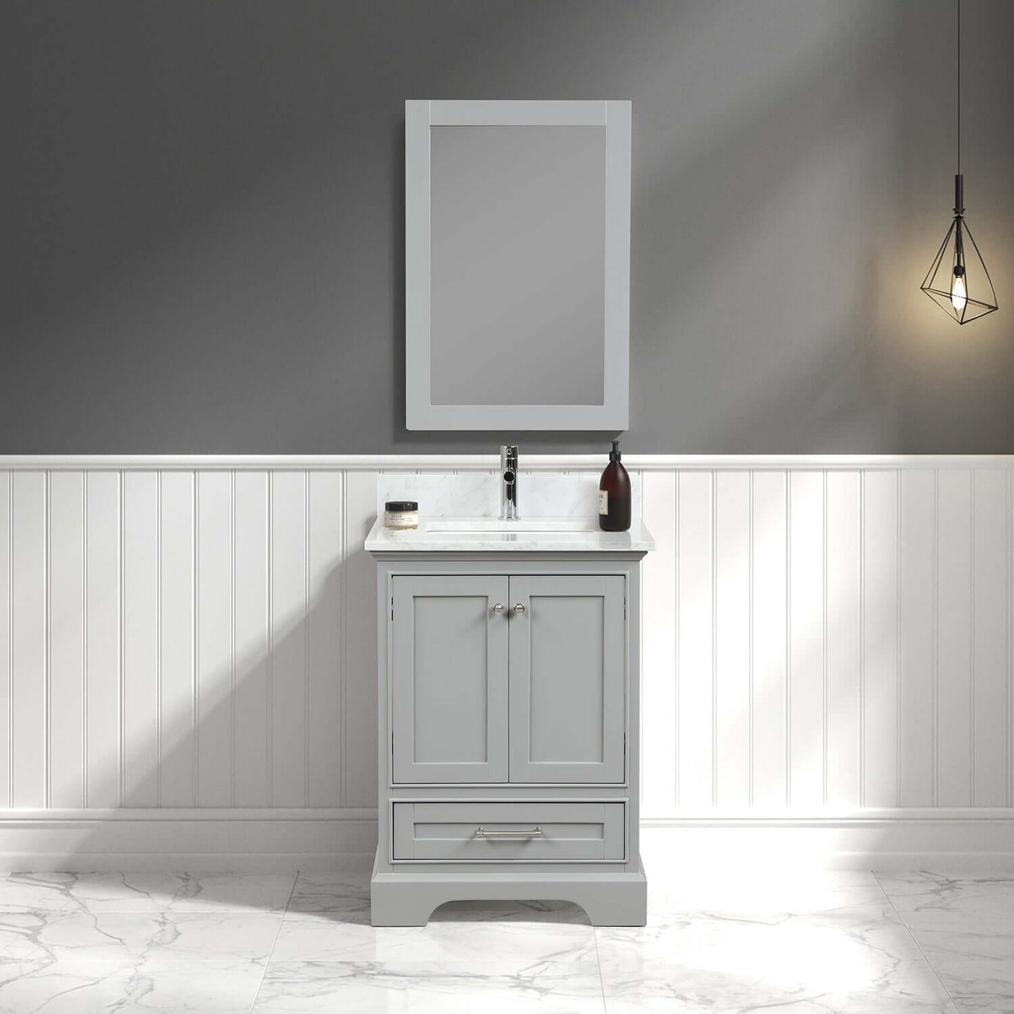 Blossom Copenhagen Freestanding Bath Single Sink Vanity, Top, Undermount Sink & Mirror