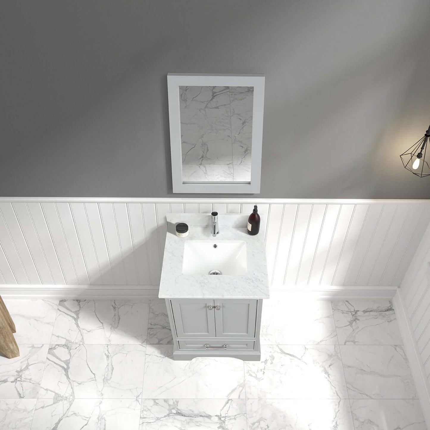 Blossom Copenhagen Freestanding Bath Single Sink Vanity, Top, Undermount Sink & Mirror