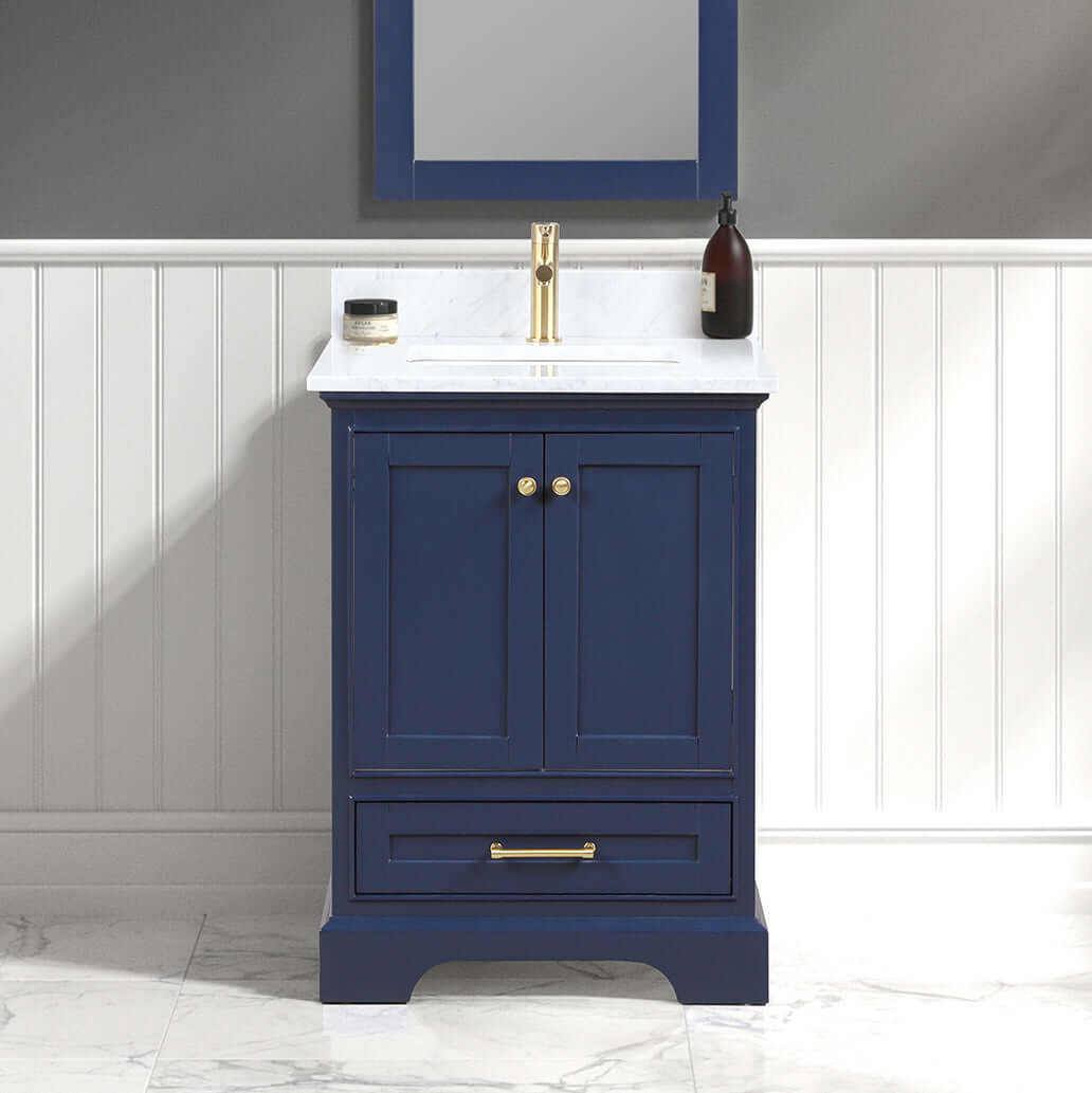 Blossom Copenhagen Freestanding Bathroom Vanity With Countertop & Undermount Sink, Blue, 24"