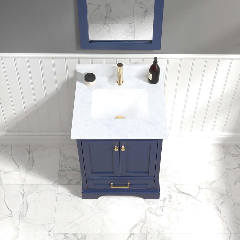 Blossom Copenhagen Freestanding Bathroom Vanity With Countertop & Undermount Sink, Blue, 24"