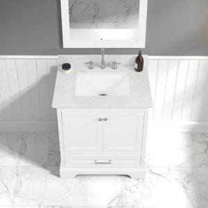 Blossom Copenhagen Freestanding Bathroom Vanity With Countertop & Undermount Sink, White, 30"