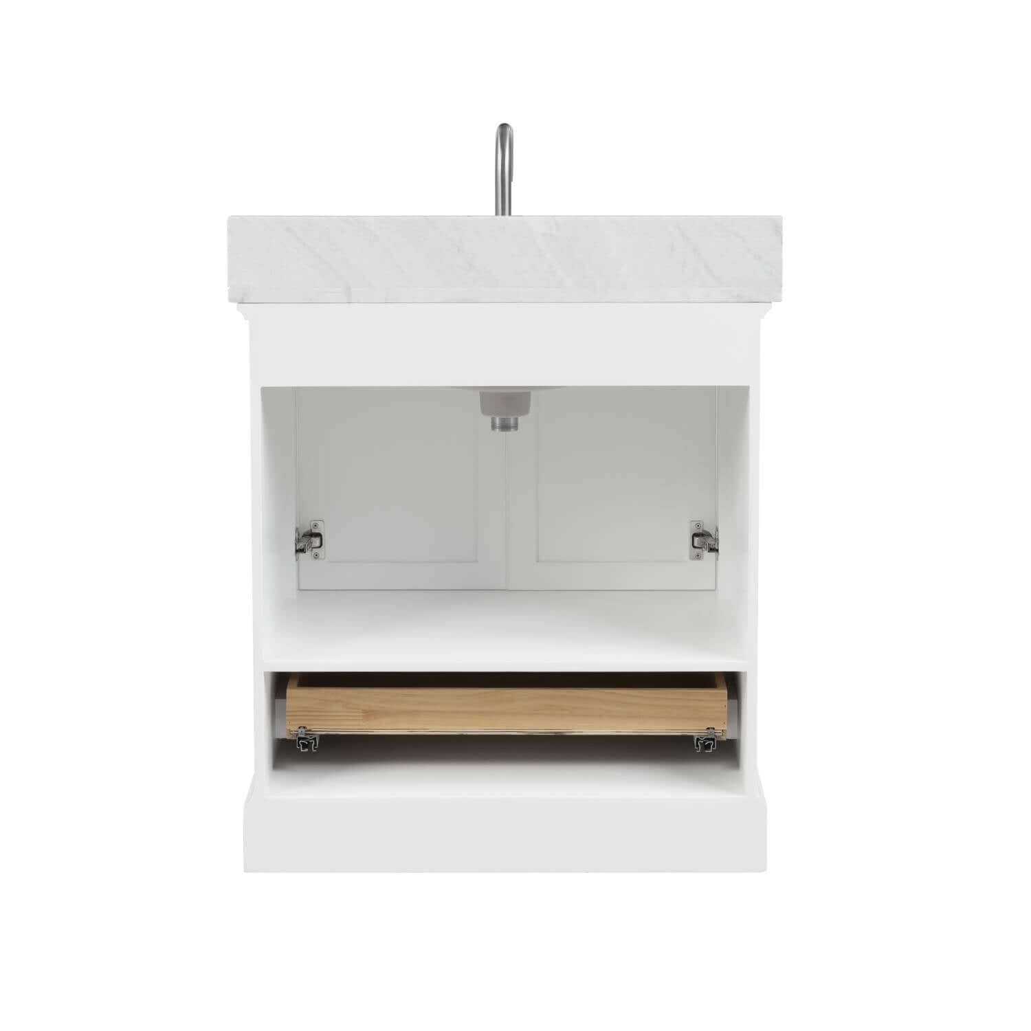 Blossom Copenhagen Freestanding Bathroom Vanity With Countertop & Undermount Sink, White, 30", back