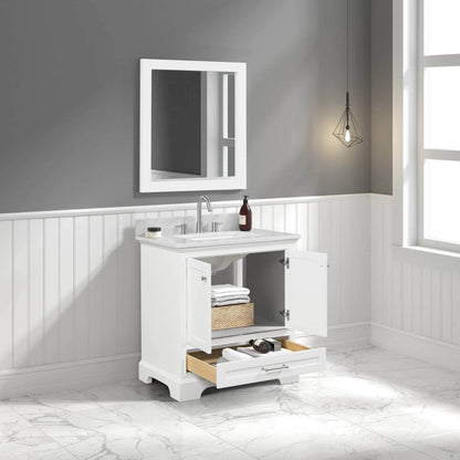 Blossom Copenhagen Freestanding Bath Single Sink Vanity, Top, Undermount Sink & Mirror