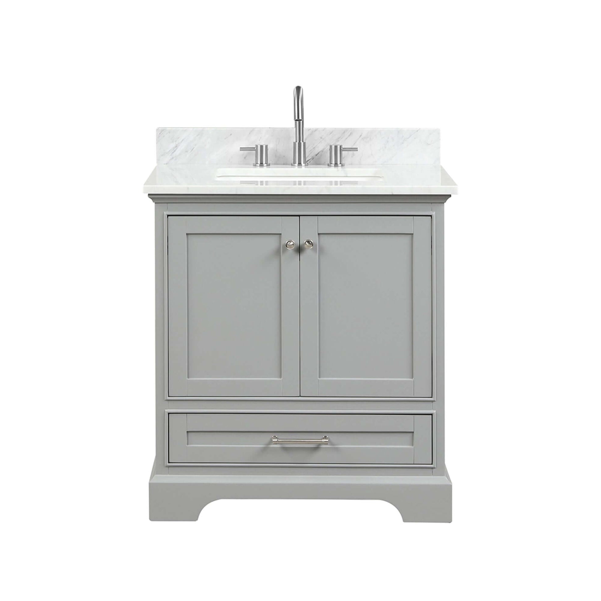 Blossom Copenhagen Freestanding Bathroom Vanity With Countertop & Undermount Sink, Gray, 30"