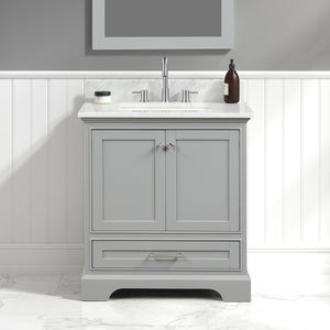 Blossom Copenhagen Freestanding Bathroom Vanity With Countertop & Undermount Sink, Gray, 30"