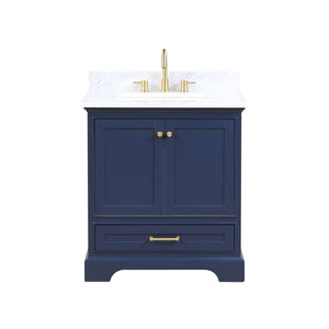 Blossom Copenhagen Freestanding Bathroom Vanity With Countertop & Undermount Sink, Blue, 30"