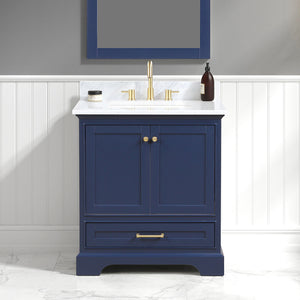 Blossom Copenhagen Freestanding Bathroom Vanity With Countertop & Undermount Sink, Blue, 30"