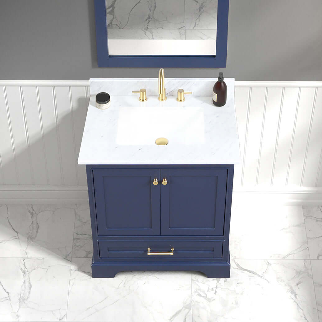 Blossom Copenhagen Freestanding Bathroom Vanity With Countertop & Undermount Sink, Blue, 30"