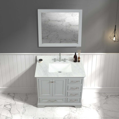 Blossom Copenhagen Freestanding Bath Single Sink Vanity, Top, Undermount Sink & Mirror