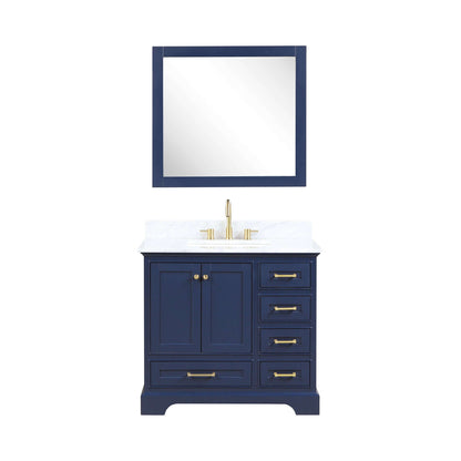 Blossom Copenhagen Freestanding Bath Single Sink Vanity, Top, Undermount Sink & Mirror