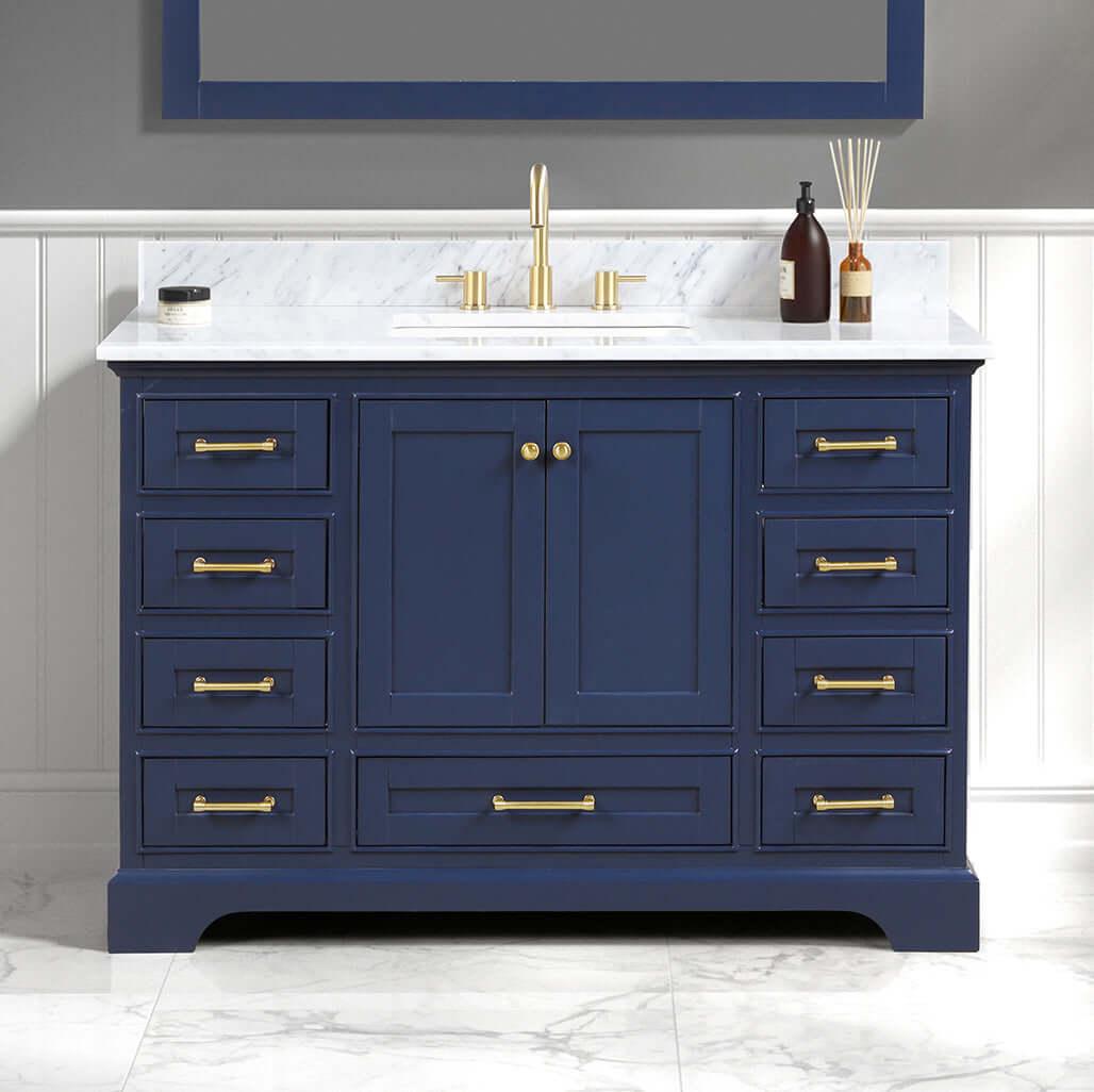 Blossom Copenhagen Freestanding Bathroom Vanity With Countertop & Undermount Sink, Blue, 36"