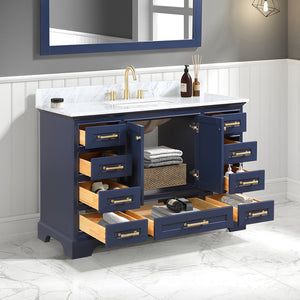 Blossom Copenhagen Freestanding Bathroom Vanity With Countertop & Undermount Sink, Blue, 36", open