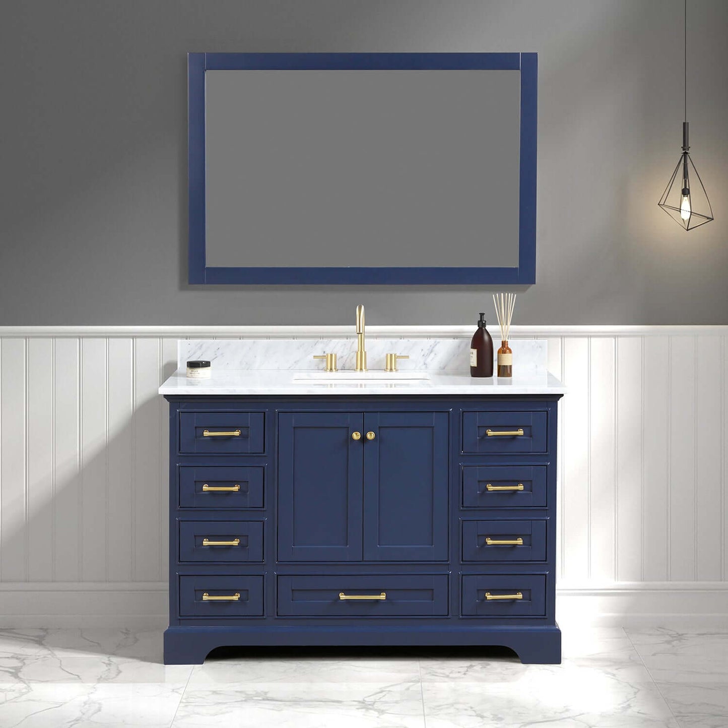 Blossom Copenhagen Freestanding Bath Single Sink Vanity, Top, Undermount Sink & Mirror