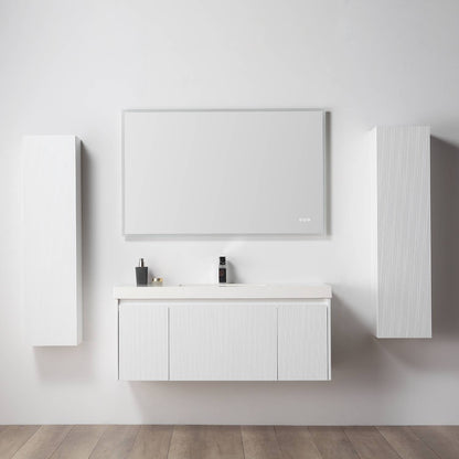 Blossom Positano 48" Floating Bathroom Vanity & 2 Side Cabinet, White, Single Sink