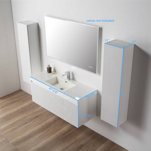 Blossom Positano 48" Floating Bathroom Vanity & 2 Side Cabinet, White, Single Sink
