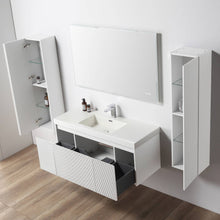 Load image into Gallery viewer, Blossom Positano 48&quot; Floating Bathroom Vanity &amp; 2 Side Cabinet, White, Single Sink open