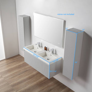 Blossom Positano 48" Floating Bathroom Vanity & 2 Side Cabinet, Gray, Double Sink