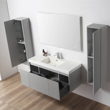 Load image into Gallery viewer, Blossom Positano 48&quot; Floating Bathroom Vanity &amp; 2 Side Cabinet, Gray, Single Sink open