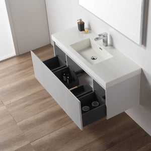 Blossom Positano 48" Floating Bathroom Vanity & 2 Side Cabinet, Gray, Single Sink