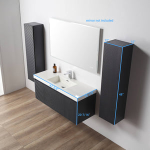 Blossom Positano 48" Floating Bathroom Vanity & 2 Side Cabinet, Blue, Single Sink