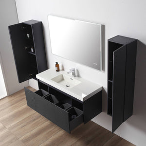Blossom Positano 48" Floating Bathroom Vanity & 2 Side Cabinet, Blue, Single Sink open