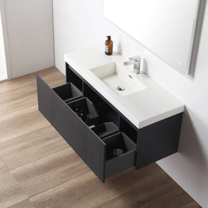 Blossom Positano 48" Floating Bathroom Vanity & 2 Side Cabinet, Blue, Single Sink