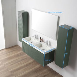 Blossom Positano 48" Floating Bathroom Vanity & 2 Side Cabinet, Green, Double Sink