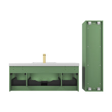 Load image into Gallery viewer, Blossom Positano 48&quot; Floating Bathroom Vanity &amp; 2 Side Cabinet, Green, Single Sink back