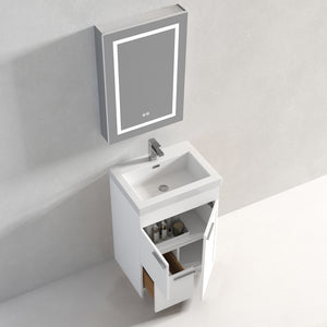 Blossom Hanover Freestanding Bathroom Vanity with acrylic Sink, 24", White open