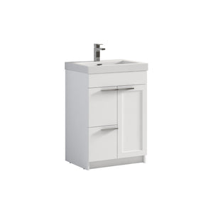 Blossom Hanover Freestanding Bathroom Vanity with acrylic Sink, 24", White