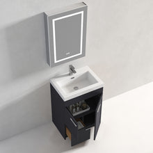 Load image into Gallery viewer, Blossom Hanover Freestanding Bathroom Vanity with acrylic Sink, 24&quot;, Charcoal open