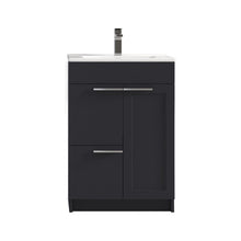 Load image into Gallery viewer, Blossom Hanover Freestanding Bathroom Vanity with Ceramic Sink, 24&quot;, Charcoal