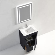 Load image into Gallery viewer, Blossom Hanover Freestanding Bathroom Vanity with Ceramic Sink, 24&quot;, Charcoal open